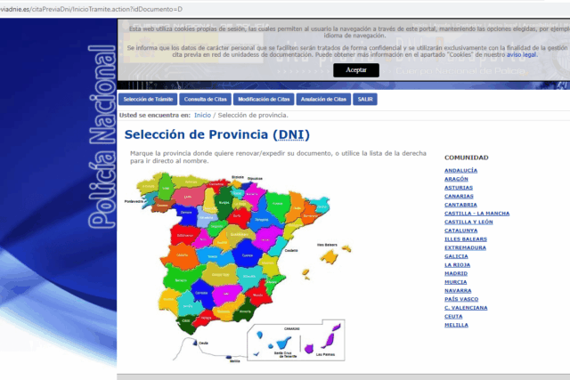 cita previa dni localidades